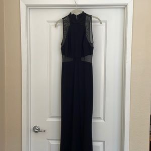 Floor length black cutout dress